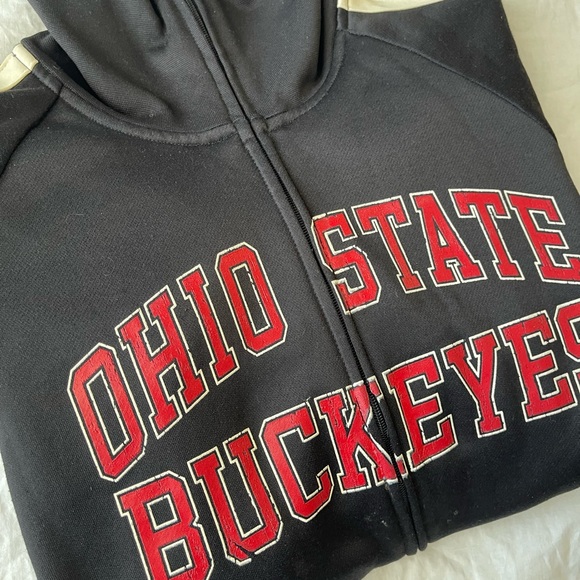 #221 Ohio State University Buckeyes Track Jacket Men's Large Black Polyester - Picture 5 of 16